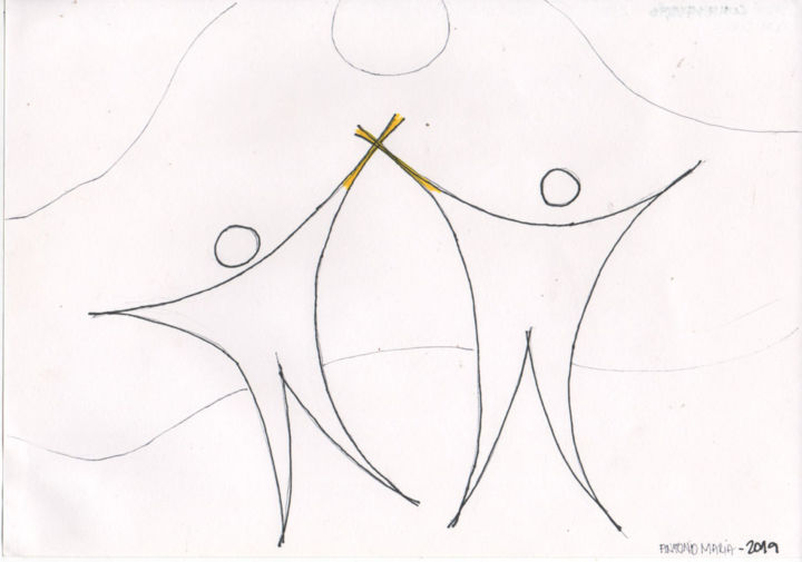 Desenho intitulada "Série Contemplação…" por Antonio Maria Carneiro Neto, Obras de arte originais, Tinta