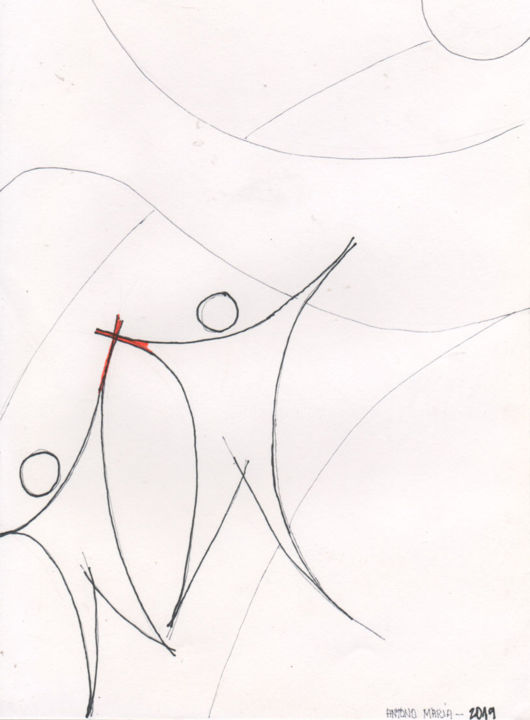 Desenho intitulada "Série Contemplação…" por Antonio Maria Carneiro Neto, Obras de arte originais, Tinta