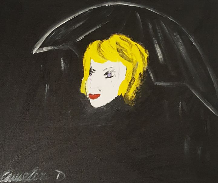 Painting titled "Sadness in the night" by Camelia D., Original Artwork, Acrylic