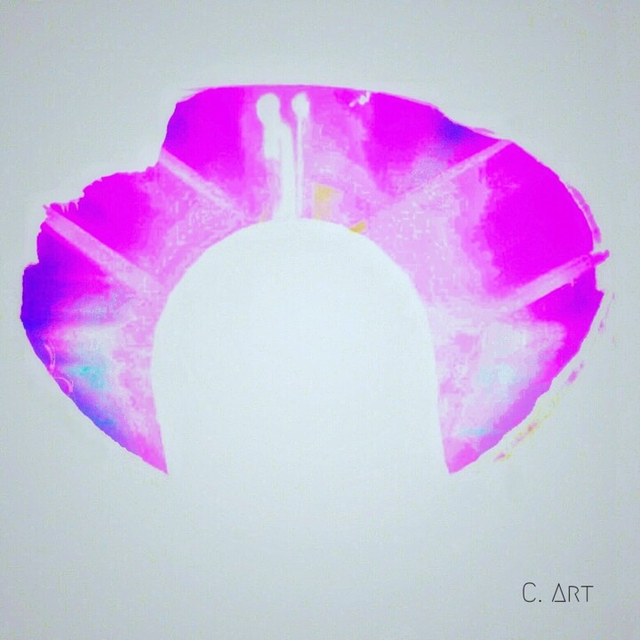 Photography titled "Rosy Crescent" by C. Art, Original Artwork, Light Painting