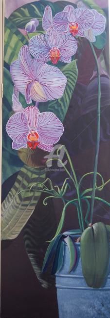 Painting titled "ORCHIDEES" by C.Bancel Frangione, Original Artwork