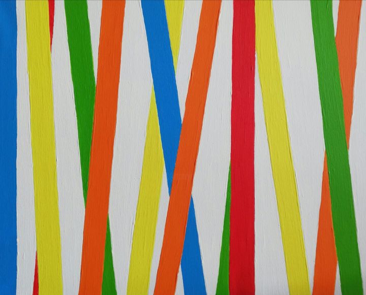 Картина под названием "Farbwerk 50" - Farbwerk, Подлинное произведение искусства, Акрил Установлен на Деревянная рама для но…