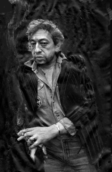 Pittura intitolato "Serge Gainsbourg" da Claude Gros, Opera d'arte originale, Gouache