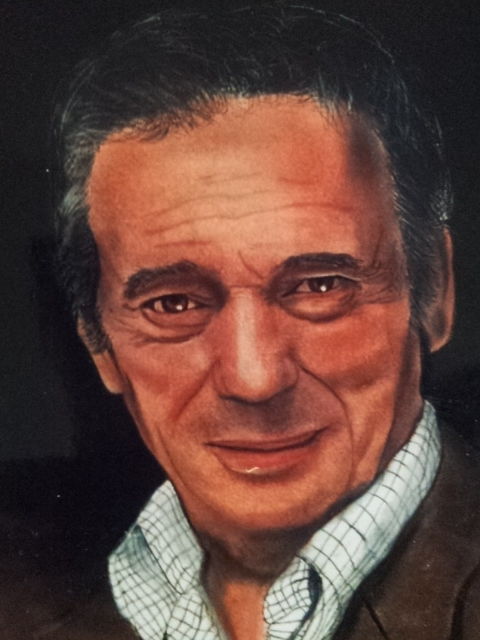 Drawing titled "Yves Montand" by Claude Gros, Original Artwork, Pastel