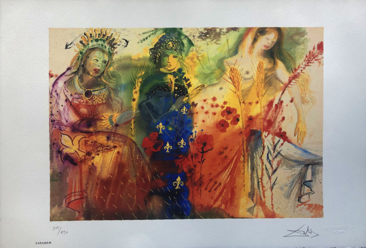 Gravures & estampes intitulée "Salvador Dalì - L'e…" par Carola Modini, Œuvre d'art originale, Lithographie