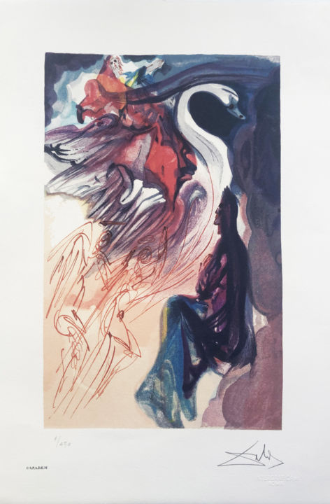 Prenten & gravures getiteld "Salvador Dalì - Il…" door Carola Modini, Origineel Kunstwerk, Lithografie