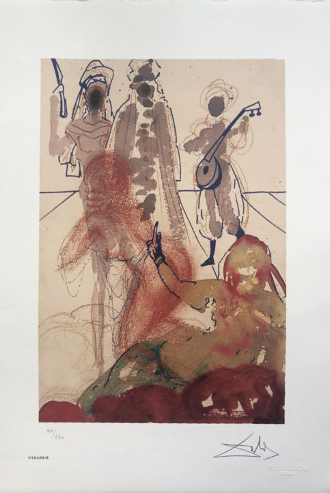 Incisioni, stampe intitolato "Salvador Dalì - Il…" da Carola Modini, Opera d'arte originale, Litografia