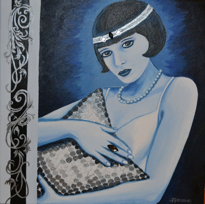 「"La femme au coussi…」というタイトルの絵画 Opale Isisによって, オリジナルのアートワーク, アクリル