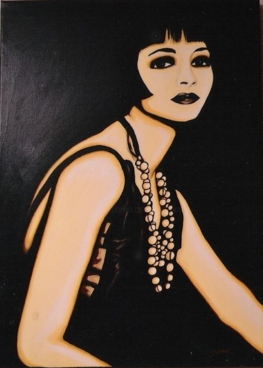 Painting titled ""Louise Brooks et s…" by Opale Isis, Original Artwork, Acrylic