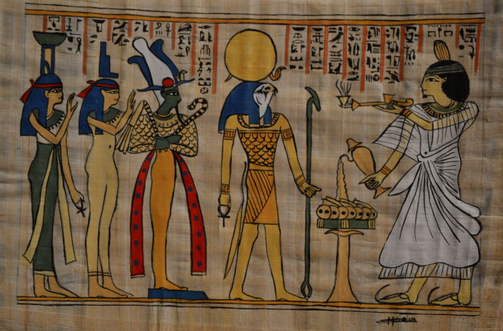 Peinture intitulée "Papyrus véritable p…" par Opale Isis, Œuvre d'art originale, Acrylique