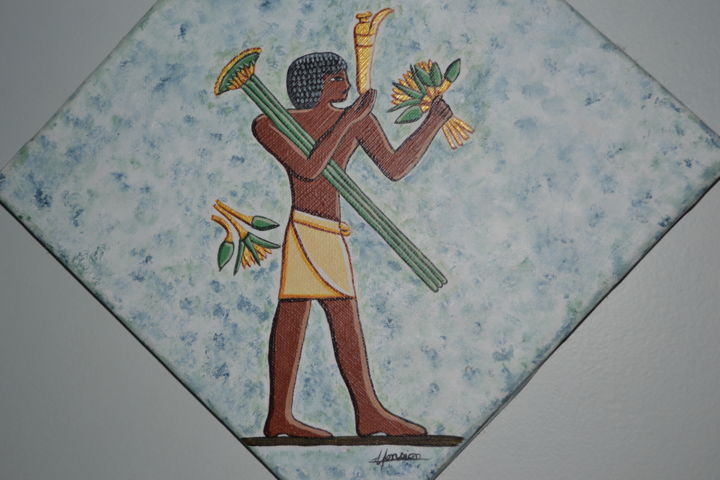 Peinture intitulée ""Le porteur d'offra…" par Opale Isis, Œuvre d'art originale, Acrylique