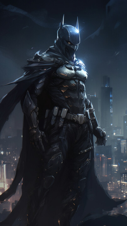 Digital Arts titled "Ninja Batman" by C.Moonheart, Original Artwork, AI generated image