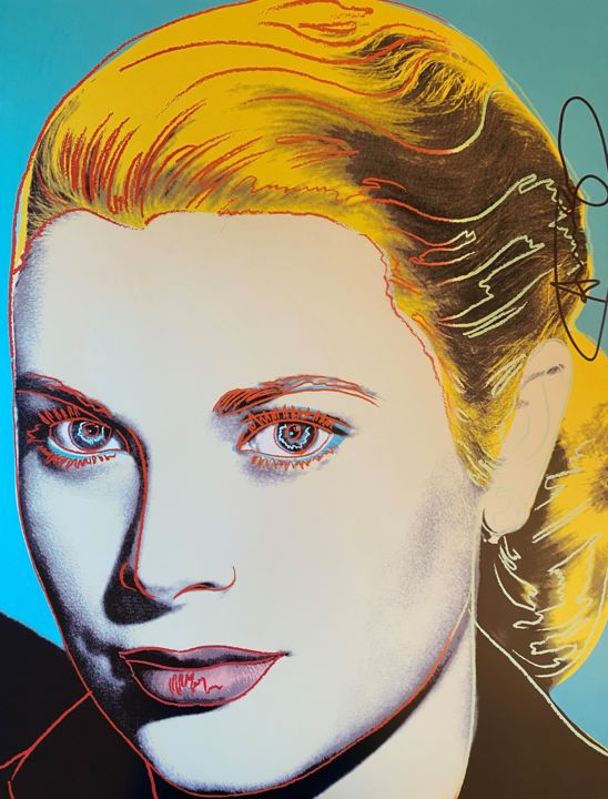 Prenten & gravures getiteld "Andy Warhol: Grace…" door Chris North, Origineel Kunstwerk, Zeefdruk