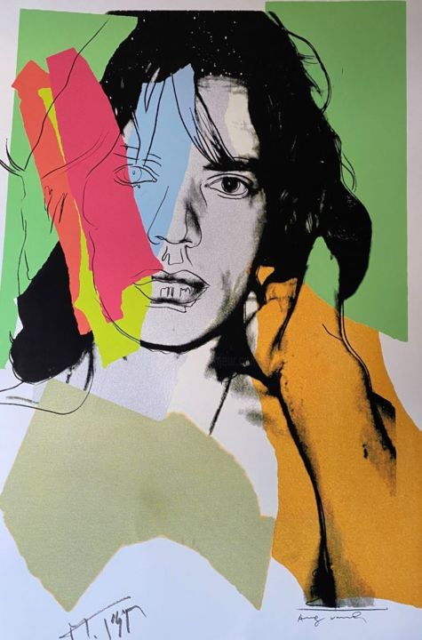 Gravures & estampes intitulée "Andy Warhol Mick Ja…" par Chris North, Œuvre d'art originale, Sérigraphie