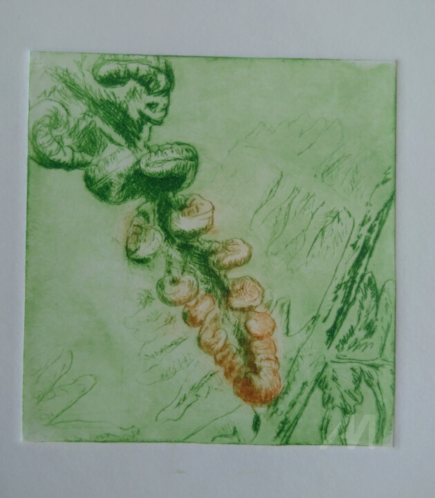 Printmaking titled "Forest Walk" by Christine Porath, Original Art, Etching