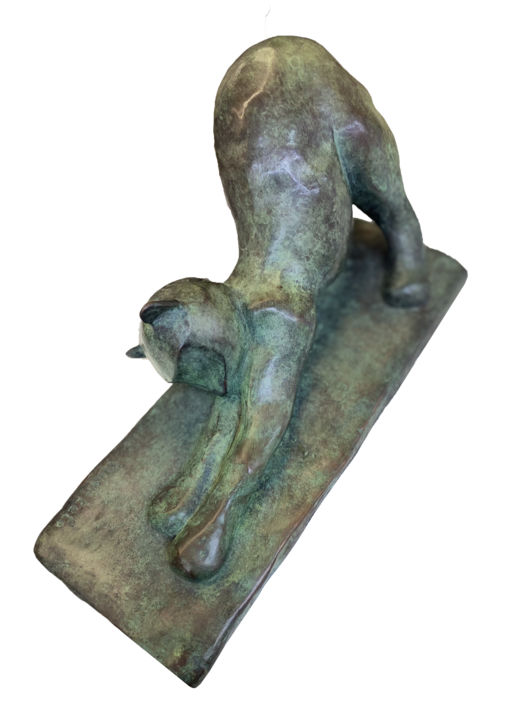 Sculpture intitulée "JEU DE CHAT bronze…" par C. Quentelo, Œuvre d'art originale, Bronze