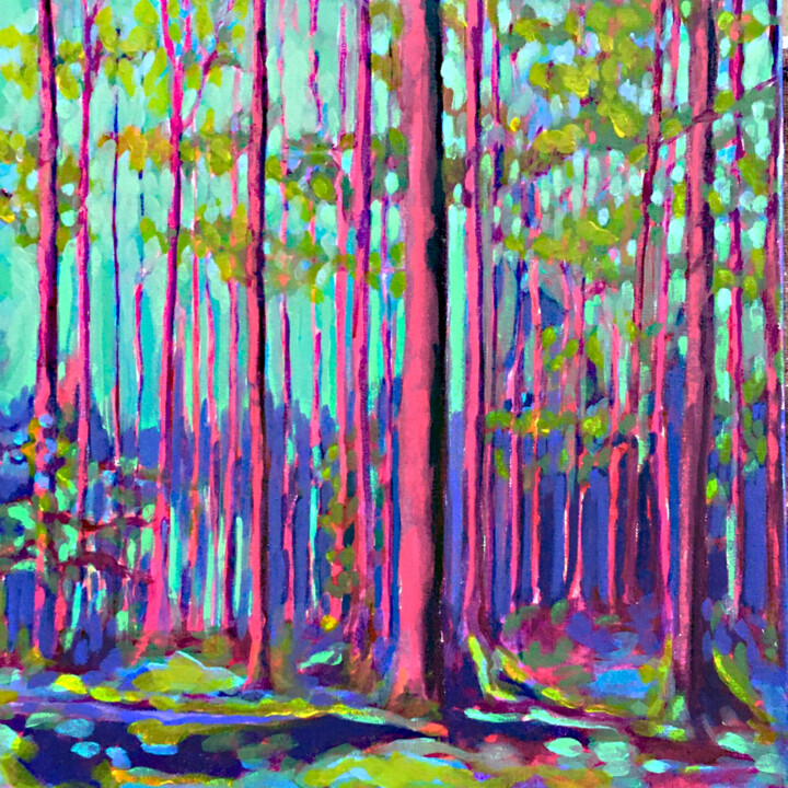Malerei mit dem Titel "Waldbaden" von Christiane Reisert, Original-Kunstwerk, Acryl