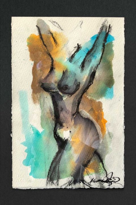 Painting titled "Study in Ink 2" by Alexandra Kay Vøhtz, Original Art, Ink