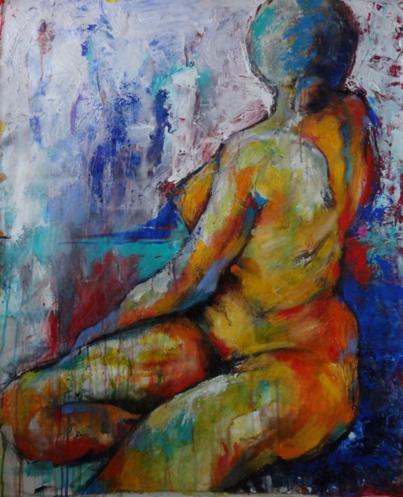 Painting titled "Nude IV" by Alexandra Kay Vøhtz, Original Artwork, Acrylic
