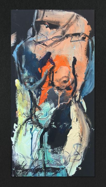 Malerei mit dem Titel "Figurative Study in…" von Alexandra Kay Vøhtz, Original-Kunstwerk, Acryl