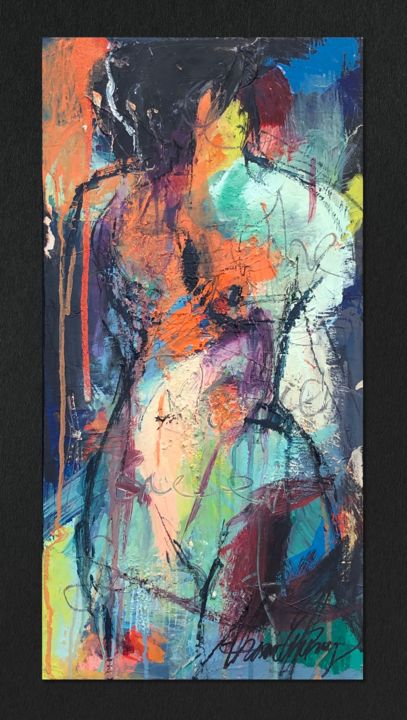 Painting titled "Figurative Study in…" by Alexandra Kay Vøhtz, Original Artwork, Acrylic