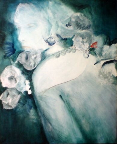 Painting titled "Ondine" by Catherine Ausseur, Original Artwork