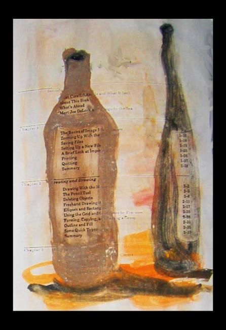 Painting titled "botellas 5" by Gabriel Muguerza, Original Artwork, Oil