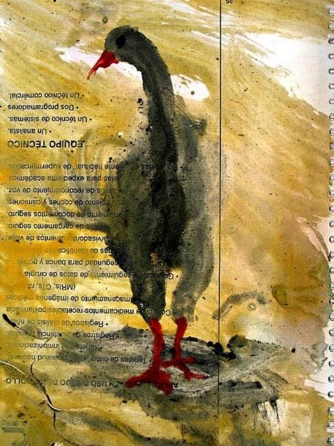 Pintura intitulada "ave" por Gabriel Muguerza, Obras de arte originais, Óleo