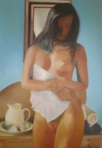 Painting titled "Momentos privados" by Laurentino De Jesus Ribeiro, Original Artwork