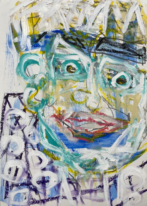 Painting titled "Head of Alexej Anat…" by Cäcilie Von Manal, Original Artwork, Acrylic