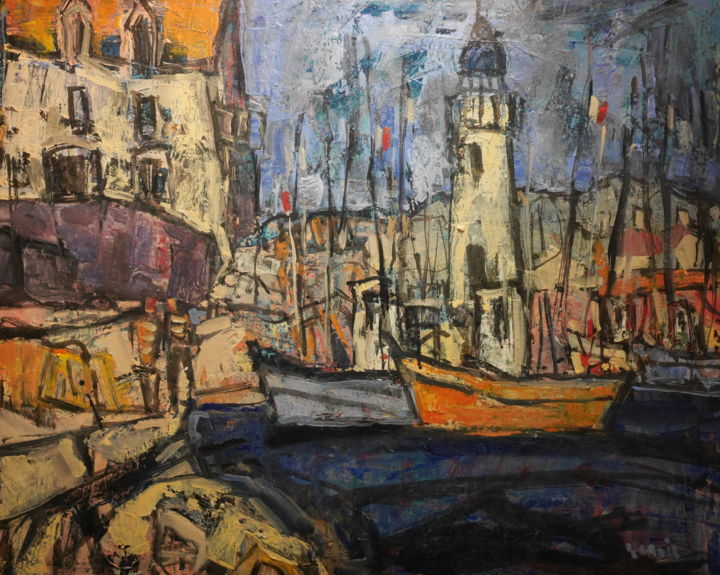 Peinture intitulée "belle ile en mer po…" par Gildas Cadic, Œuvre d'art originale, Acrylique