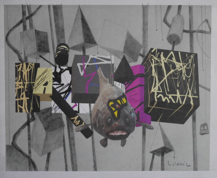 Gravures & estampes intitulée "pollution" par Gildas Cadic, Œuvre d'art originale, Impression numérique