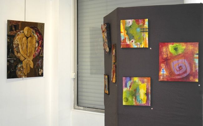 Peinture intitulée "Exposition Couleurs…" par Caecilia, Œuvre d'art originale,