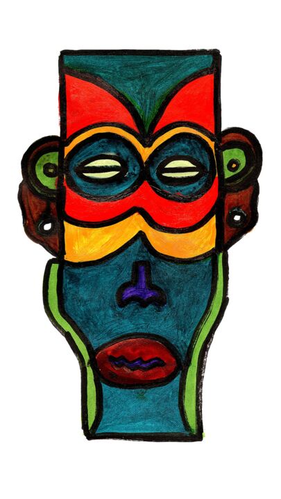 Pintura intitulada "Máscara" por Caio Batista, Obras de arte originais, Impressão digital