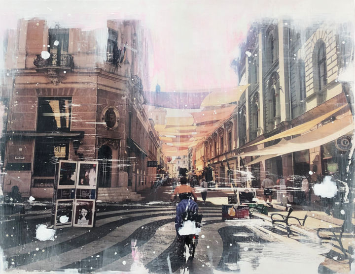 Painting titled "A Moment Apart" by Cait Jones, Original Art, Acrylic Mounted on Wood Panel