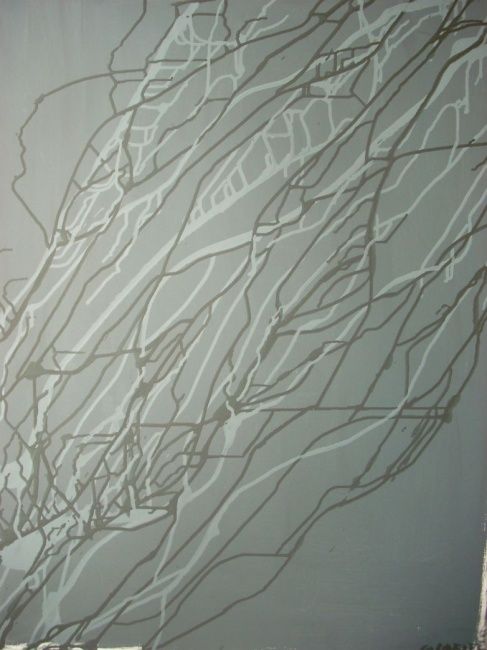 Pittura intitolato "fluxus" da Calafato.Info, Opera d'arte originale, Olio