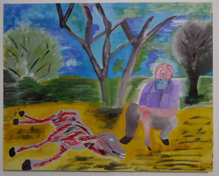 Pintura intitulada "Morte da Bezerra" por Calebe Barbosa, Obras de arte originais, Óleo