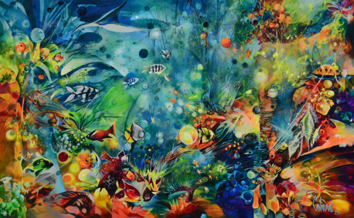 Pintura intitulada "Poema da terra" por Jorge Calero, Obras de arte originais, Acrílico
