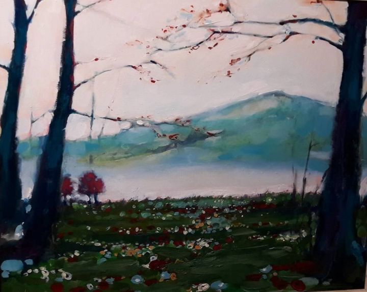 Картина под названием "forest" - Calin Moldovan, Подлинное произведение искусства, Акрил