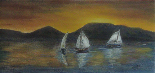Pittura intitolato "regata" da Calle, Opera d'arte originale