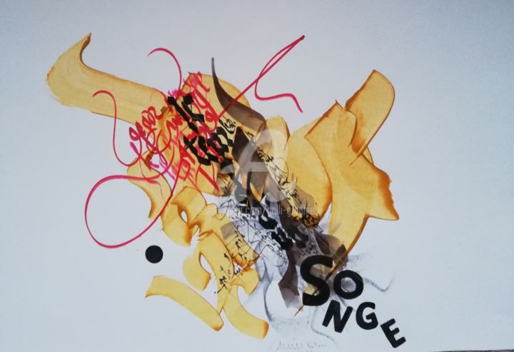 Drawing titled "Songe" by Calli-Style, Original Artwork