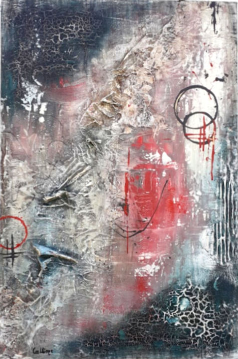 Ζωγραφική με τίτλο ""Wound"" από Calliope Konsta, Αυθεντικά έργα τέχνης, Χρωστικές ουσίες