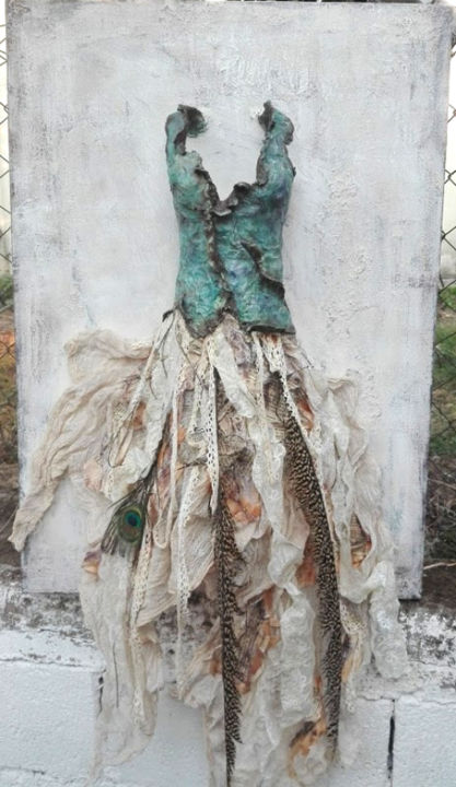 Sculpture titled ""The Peacock"" by Calliope Konsta, Original Artwork, Clay