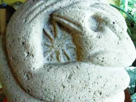 Sculpture titled "Malfini" by Flavien Caloc, Original Artwork, Stone