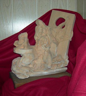 Sculpture titled "GAZING WOMAN Terra…" by Calvin Albert, Original Artwork, Terra cotta