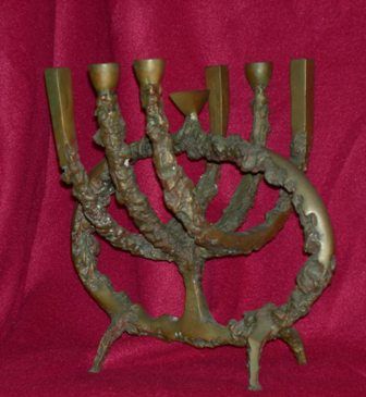 Sculpture titled "MENORAH - Sculpture" by Calvin Albert, Original Art, Metals