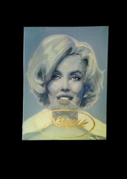 Painting titled "Marilyn bleu" by Jon Camaron, Original Artwork