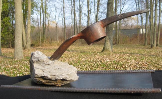 Sculpture titled "Pickstone" by Cameron Sault, Original Artwork