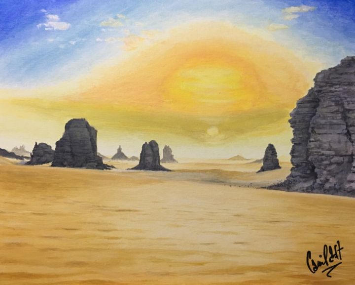 Timghass Djanet Sunset Painting By Camilart Artmajeur