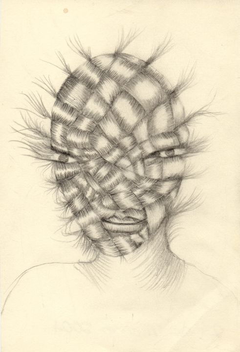 Drawing titled "Trenza infinita" by Camila Pérez, Original Artwork, Pencil